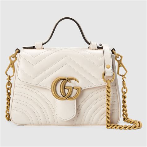 borsa bianca gucci finte|Mini borsa GG Marmont in pelle bianca .